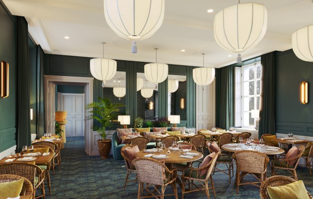 Intérieur du restaurant Dame Victoire au Château de la Couharde dans les Yvelines